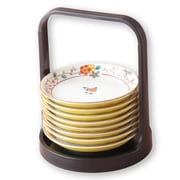 美濃焼 黄彩花 手提げ盆付 小皿 8枚セット 径12cm 382599