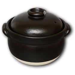 万古焼 土鍋 ご飯釜 3合 1.9L 耐熱陶器 ブラック 82332