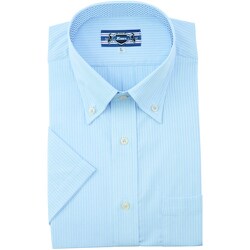 半袖ボタンダウン サックス Lサイズ 15068-42-L