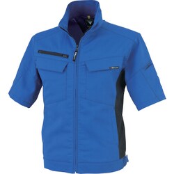 裏綿ストレッチ半袖ブルゾン ロイヤルブルー SSサイズ 1511-46-SS