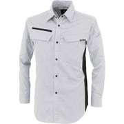 裏綿ストレッチ長袖シャツ シルバーグレー LLサイズ 1513-22-LL