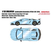 EML005H 1/18 Lamborghini Aventador LP750-4 SV 2015 アズーロテティス ラージブラックSVロゴ [レジンキャストミニカー]