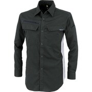裏綿ストレッチ長袖シャツ クロ Lサイズ 1513-90-L