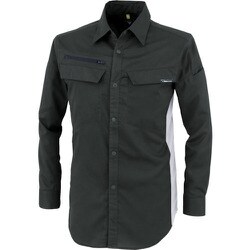 裏綿ストレッチ長袖シャツ クロ LLサイズ 1513-90-LL