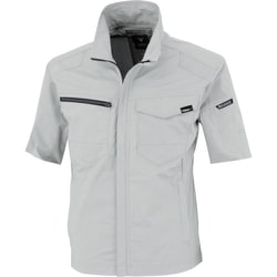 TCストレッチ半袖ブルゾン シルバーグレー 3Lサイズ 1711-22-3L