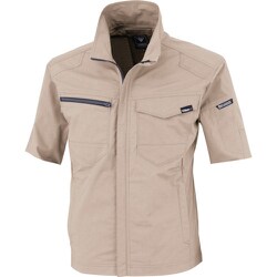 TCストレッチ半袖ブルゾン サンドベージュ 3Lサイズ 1711-39-3L