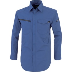 TCストレッチ長袖シャツ ブルー 4Lサイズ 1713-40-4L