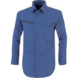 TCストレッチ長袖シャツ ブルー Sサイズ 1713-40-S