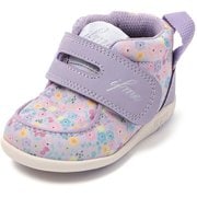 CALIN花柄ファーストシューズ ベビー ウォーキングシューズ PURPLE 12.5cm 20-5818