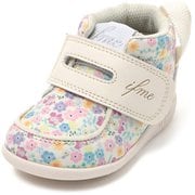 CALIN花柄ファーストシューズ ベビー ウォーキングシューズ WHITE 12cm 20-5818