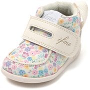CALIN花柄ファーストシューズ ベビー ウォーキングシューズ WHITE 13cm 20-5818