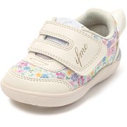 CALIN花柄ワンベルトスニーカー ベビー ウォーキングシューズ WHITE 14.5cm 20-5822