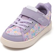 CALIN花柄ゴアベルトスニーカー キッズ ウォーキングシューズ PURPLE 16.5cm 20-5828
