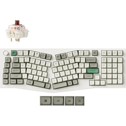 Q13 Max Aliceレイアウト QMK ワイヤレス カスタム・メカニカルキーボード RGB US配列 テンキー付 シェルホワイト/Gateron Jupiter スイッチ（ホットスワップ）茶軸 Q13M-P3-US