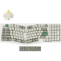 Q13 Max Aliceレイアウト QMK ワイヤレス カスタム・メカニカルキーボード RGB US配列 テンキー付 シェルホワイト/Gateron Jupiter スイッチ（ホットスワップ）バナナ軸 Q13M-P4-US