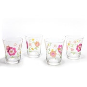 フラワーアートタンブラー 4個セット 230ml 71163