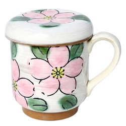 美濃焼 蓋付 マグカップ 口径9cm 280ml さくら 12781