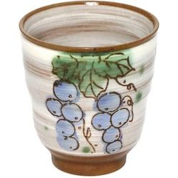 美濃焼 手描き湯呑 口径7.8cm 240ml ぶどう 12807