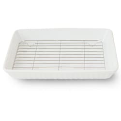 オイルカットベーカー 耐熱陶器 26.5×20.5cm ホワイト 12859