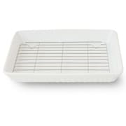 オイルカットベーカー 耐熱陶器 26.5×20.5cm ホワイト 12859