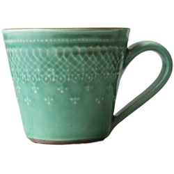 フレンチレース マグカップ 径9cm 270ml エメラルド 12871