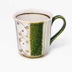 瀬戸焼 志野 織部 八角マグカップ 口径8.5cm 270ml 232429