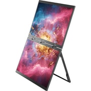 モバイルデュアルモニター/18.5型×2/フルHD(1920×1080)/IPSパネル/miniHDMI USB-C/内蔵スタンド HMDM1851-BK