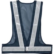 差し替え式反射ベスト/安全ベスト 紺×白 5545