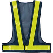 差し替え式反射ベスト/安全ベスト 紺×黄 5546