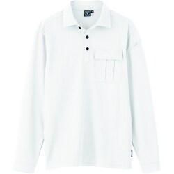 長袖ポロシャツ シロ 3Lサイズ 6041-32-3L