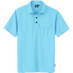 半袖ポロシャツ サックス LLサイズ 6042-42-LL
