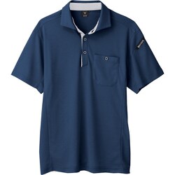 エコ制電半袖ポロシャツ ディープネイビー Lサイズ 6090-19-L