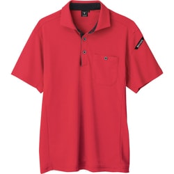 エコ制電半袖ポロシャツ レッド 5Lサイズ 6090-71-5L