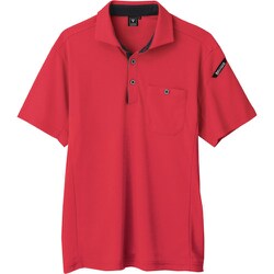 エコ制電半袖ポロシャツ レッド Mサイズ 6090-71-M