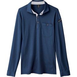エコ制電長袖ポロシャツ ディープネイビー 5Lサイズ 6095-19-5L