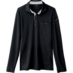 エコ制電長袖ポロシャツ クロ 3Lサイズ 6095-90-3L
