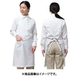 ポケット付き胸あてエプロン （ポリエステル100％） 白色 Fサイズ 8100