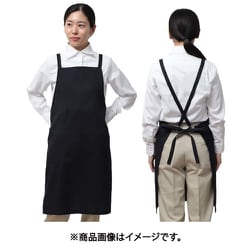 ポケット付き胸あてエプロン （ポリエステル100％） 黒色 Fサイズ 8103