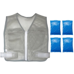 ポケット付きメッシュベスト+保冷剤R-20（4個セット） 8130051