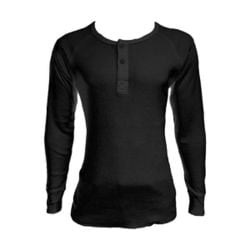 サーマル長袖Tシャツ ヘンリーネック ブラック L TMF-6040