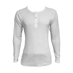 サーマル長袖Tシャツ ヘンリーネック ホワイト 3L TMF-6040