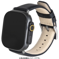 Mastrotto Smooth leather Apple Watch（42/44/45/46/49mm） Black HN-AWBLBK