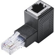 LANケーブル 延長コネクタ L字上向き 変換アダプタ Cat5e RJ45 中継コネクタ ギガビット対応 ブラック LD-RJ45U5ELUBK