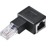 LANケーブル 延長コネクタ L字左向き 変換アダプタ Cat5e RJ45 中継コネクタ ギガビット対応 ブラック LD-RJ45U5ELLBK