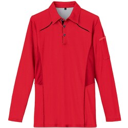 長袖ポロシャツ レッド L AZ551045-009-L