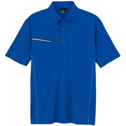 接触冷感半袖ポロシャツ(男女兼用) AZ551046 ブルー LL AZ551046-006-LL