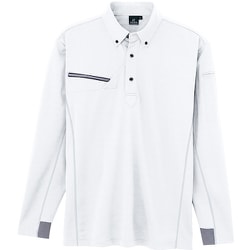 接触冷感長袖ポロシャツ(男女兼用) AZ551047 ホワイト 5L AZ551047-001-5L