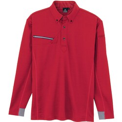 接触冷感長袖ポロシャツ(男女兼用) AZ551047 レッド 5L AZ551047-009-5L