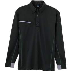 接触冷感長袖ポロシャツ(男女兼用) AZ551047 ブラック LL AZ551047-010-LL