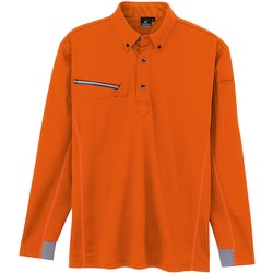 接触冷感長袖ポロシャツ(男女兼用) AZ551047 オレンジ M AZ551047-063-M